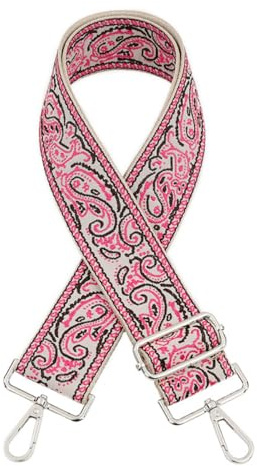 5cm Breite Taschengurt,Ethno Jacquard,verstellbar 75-130cm Schultergurt | Stofftüll,Rose,Perlen,7-Zahn Kamm,für Hochsteckfrisur,Dutt,Chignon,Hochzeit,Alltag,Styling Zubehör,Damen,