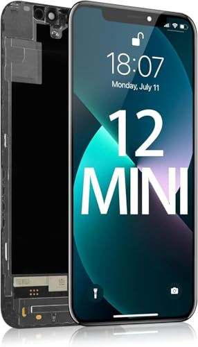 ETech61 iPhone 12 Mini LCD Screen Replacement 5.4 In-Cell Display with Touch Digitizer Assembly – Compatible with A2176 A2398 A2399 A2400 – Front Repair Screen – LCD Only