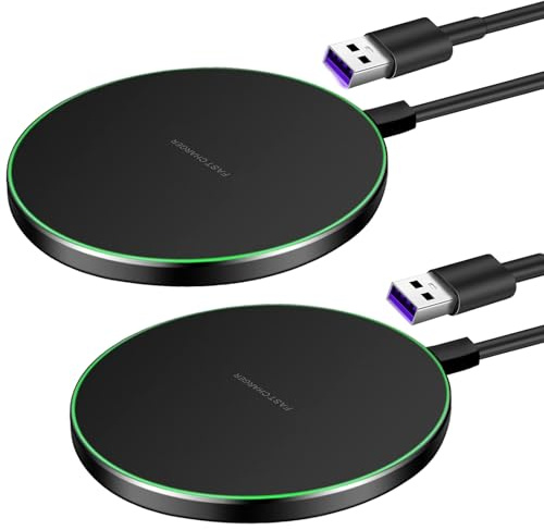 35W Induktive Ladestation 2er Pack, Wireless Charger Kabelloses Ladegerät | Qi Ladepad Kompatibel mit iPhone 16/15/14/13/12 Pro Max, Samsung Galaxy S25/S24/S23 Ultra, Pixel