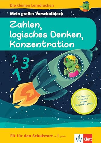 Klett Fit für den Schulstart: Mein großer Vorschulblock Zahlen, logisches Denken, Konzentration für die Vorschule ab 5 Jahren (Die kleinen Lerndrachen)