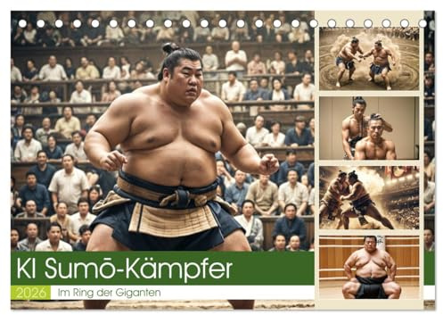KI Sumo-Kämpfer Im Ring der Giganten (Tischkalender 2026 DIN A5 quer), CALVENDO Monatskalender: Abwechslungsreiche Darstellung des Lebens, der Kämpfe und der Rituale der Sum¿-Kämpfer (CALVENDO Sport)