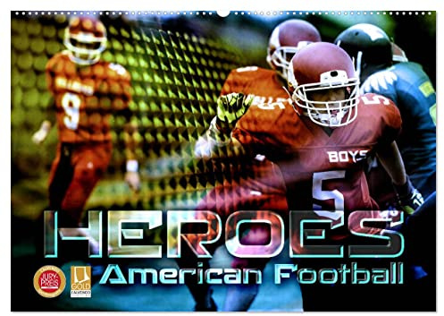 HEROES - American Football (Wandkalender 2026 DIN A2 quer), CALVENDO Monatskalender: Fantastische Bildkompositionen dynamischer Actionszenen vom Football Field (CALVENDO Sport)