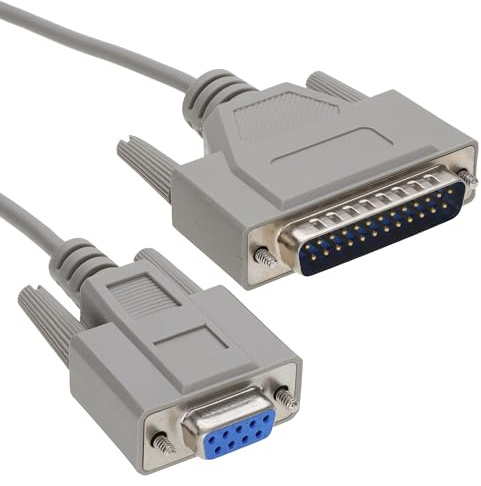 kenable DB9 9 Pin Serial Female to DB25 25 Pin Male Printer Data Cable Beige 3m
