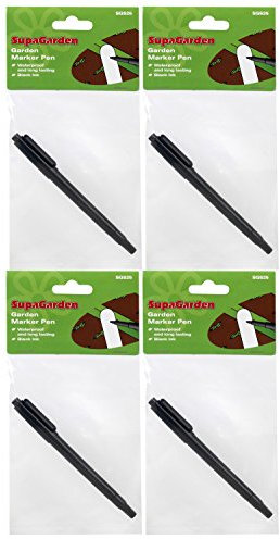 4 x Garden Plant Label Waterproof Marker Pen (Black ink)