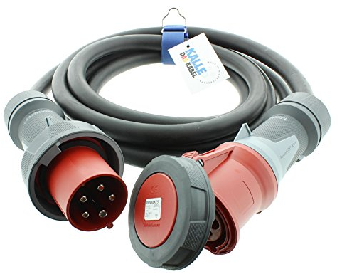 CEE-Verlängerungskabel Gummi H07RN-F 5G 16,0mm² 400V 63A IP67 von KALLE DAS KABEL 5 Meter