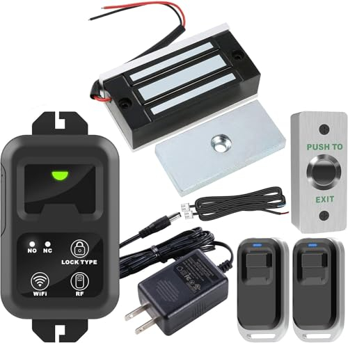 UHPPOTE 2.4GHz WiFi Outswinging Door 130lbs Electric Magnetic Lock Access Control Kit Remote and Smartphone app Controlled