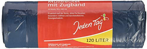 Jeden Tag Müllbeutel mit Zugband, 120 l