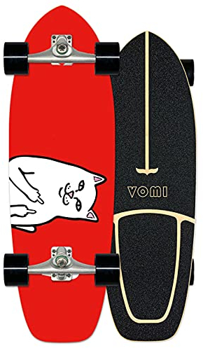 Carving Skateboard Surfskate Carver Komplettboard 78×14cm, ABEC-11 Kugellagern, 7-lagiges Ahornbrett, 85A Rollen 70×51mm, für Kinder Jugendliche und Erwachsene, Pumpping Skateboard, C