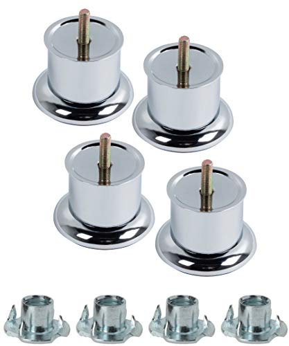 Molly Malou 4 x Chrome Sofa Furniture Legs Couch Worktop TV Desk Replacement Base Feet Hight 50mm (4 x Pcs)