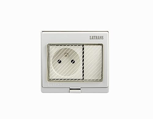 Enchufe estándar francés e interruptor con 1 o 2 enchufes IP55 (1 enchufe e interruptor de cambio)