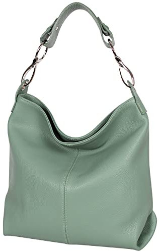 AMBRA Moda GL033 - Damen echt Ledertasche Handtasche Schultertasche Henkeltasche Beutel (Avocadogrün)