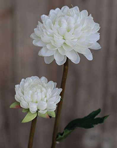 artplants.de Crisantemo Artificial Ryon, Blanco, 70cm, Ø3-5cm - Crisantemo Decorativo