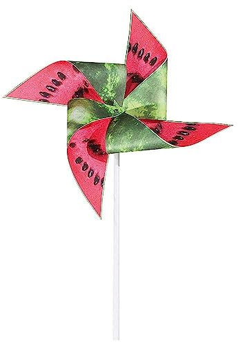 Deko-Windrad Windspiel Gartendeko Windmühle Melone 80 cm hoch 40 cm Ø rot/grün