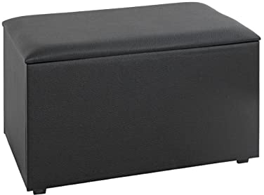 HAKU Möbel Sitztruhe schwarz, Kunstleder, MDF - Maße: B 65 cm x H 42 cm x T 40 cm, Style: Modern