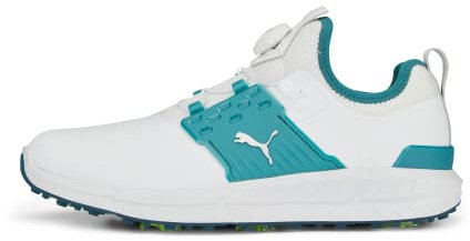 Puma Golf Ignite Articulate - Zapatos de golf para hombre, Puma White-puma Silver-green Lagoon, 39 EU