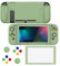 playvital Cover per Nintendo Switch,Custodia Copertura Morbida TPU Protettiva per Nintendo Switch Joycon Console&Pellicola Vetro Temperato&Copri Analogici&Copri Tasti(ZealProtect)-Matcha Verde