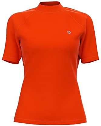 Generic HDTIYUYP Damen Surfshirt BadeMODUS Rash Guards Damen UV Schutz Schwimmshirt Schnelltrocknend Aktives Wassersport Schwimmshirt Atmungsaktives Surfshirt Strand Wet Top, Orange, L