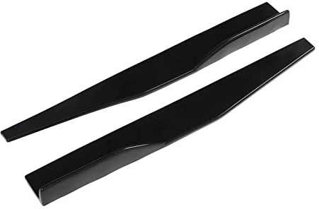 Jupe Latérale de Carrosserie, 2 Pièces Bas de Caisse Arrière Universel en ABS Noir Brillant pour Modification de Style Extérieur