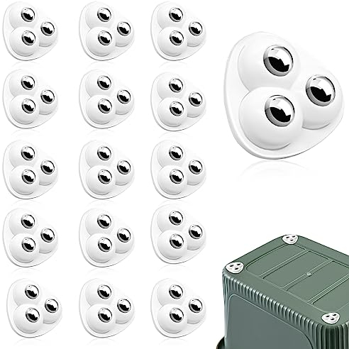 16 Pcs Roulettes pour petits appareils électroménagers, Roulettes pour petits appareils électroménagers avec rotation à 360°, Roulettes universelles adhésives (blanc)