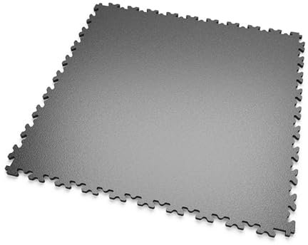 MOSAIK FLOOR - Lot de 12 m² - Dalles PVC Clipsables Gris-Foncé I Épaisseur 5mm I Pose Simple et Rapide - Garage, Atelier, Entrepôt, Fitness, Bureau