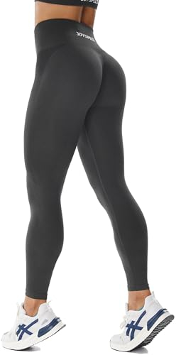 JOYSPELS Sport Leggings Damen, High Waist Sporthose Blickdicht Sportleggins Gym Leggins Push Up Yogahose, Dunkelgrau M