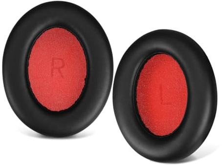 SINOWO Almohadillas de repuesto para auriculares SonoFlow 1MORE SonoFlow, SonoFlow SE con cancelación activa de ruido, almohadillas con espuma viscoelástica de aislamiento de ruido, piel sintética