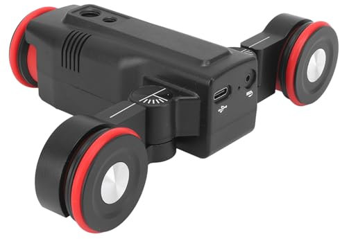 Carrello per Videocamera RC, Carrello per Telecamera Motorizzato con Carrello per Telecamera con Testa a Sfera Carrello per Binario Elettrico in Lega di Alluminio per Smartphone