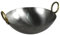 Heavy Duty Natural Iron Karahi Kadai Kadhai Iron Wok Balti Dish Deep Frying with Handles Round Base (16 Inches)