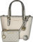 Michael Kors Jet Set Travel XS Carryall Convertible Top Zip Tote Bundle with SM TZ Coinpouch and Purse Hook, Helles Cremefarben/Vanille-PVC, X-Small