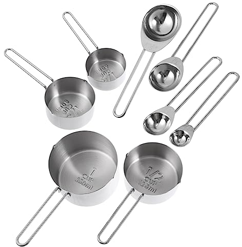 Zerodeko 1 Jeu cuillère à mesurer liquide cuillères à mesurer inoxydable tasses à mesurer graduées outil de cuillère de cuisson avec échelle Positionner or rose Tasse à mesurer