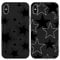 Foonary 2 Pack Black Print Phone Case Compatible with iPhone X/XS 5.8, Slim Soft Silicone with Fashion Star Design Aesthetics Pattern Cases, Shockproof Bumper Protector Cover