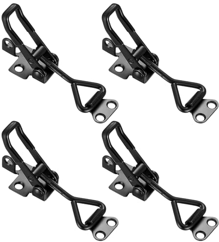 4 Stück Spannverschluss, Kistenverschluss, Schnappverschluss, Knebelverschluss, Schnellverschluss, Verstellbare Toggle Latch Clamps, Einstellbare Metall Hebel Verschluss für Schränke Kisten Koffer