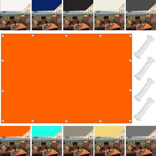 Toldos Exterior Terraza Impermeable 4.5 x 6 m Toldo Lateral Impermeable Impermeable Bloque UV con Cuerda Libre para Patio Pérgola Exterior, Naranja