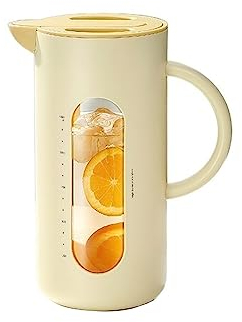 Water Carafe Cold Kettle Household high Temperature Resistant Cold Kettle Set Glass Kettle Cold Bubble Pot Water Jug (Color : Yellow)