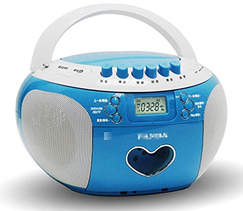 Portable Portable CD Player Boombox with AM/FM Radio, LED Display, Remote Control, DSP Stereo Radio System, USB/SD/TF Card Interface Boombox(Blue)