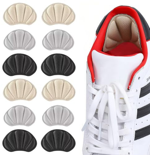 BDEPSTR 6 Pairs of Invisible Heel Pads to Prevent Slips & Blisters, Heel Protection, Heel Cushion, Gel Non-Slip Insoles for Too Large Shoes & Boots, Shoe Filler, Heel Protector Pads Against Blisters-A