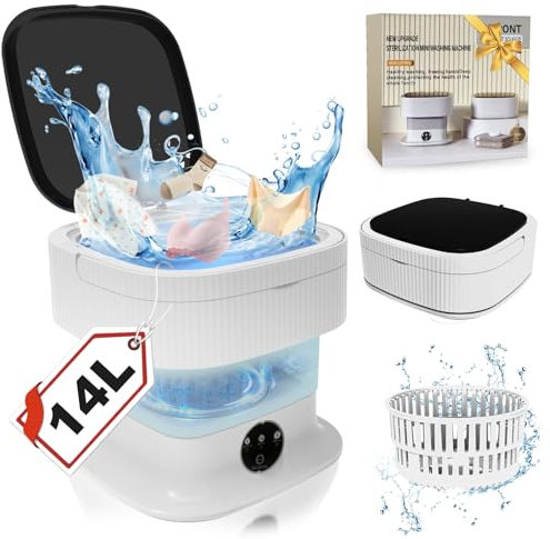Mini lavadora plegable, portátil, lavadora de viaje, plegable, lavadora de viaje, plegable para ropa de bebé, ropa interior, camping, autocaravanas