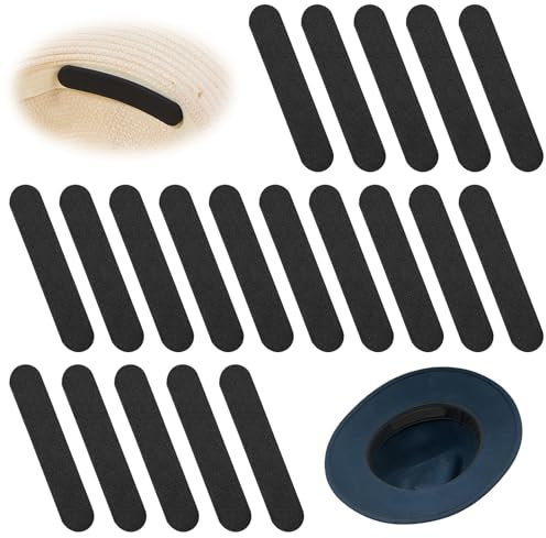 JIYIN 20 Stück Hutgrößen Reduzierer, 5mm Selbstklebend Hut Größe Klebeband Schaum Reduzierband Hutgrößen Schaumstoff-Klebeband zum Anziehen und Verkleinern der Größe der Mütze(Schwarz)