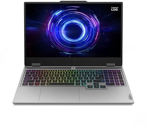 Lenovo LOQ 15IRX10 Gaming AI Laptop | 15.6 FHD 144Hz Display | NVIDIA GeForce RTX 5060 | Intel Core i5 | 16GB RAM | 1TB SSD | Win11 | QWERTZ | Weiß beleuchtete Tastatur |Grau | 3 Monate GamePass