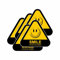 Security Warning Sign Sticker, Smile You're on Camera, Self-Adhesive, 80mm x 70mm, Yellow and Black (5)