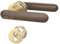 Amerdeco Poignée de Porte en Bois de Noyer– Ensemble PZ pour Porte d’Entrée, Garniture Élégante en Bois Massif UK0083