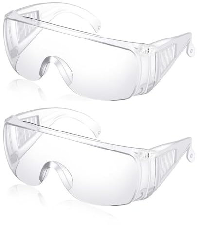 Annlpoy 2pcs Gafas de seguridad,gafas proteccion trabajo,Gafas Protectoras de Trabajo Transparentes con Protección Antivaho y UV, Ligeras, Resistentes a Arañazos, para Uso Laboral y Deportivo