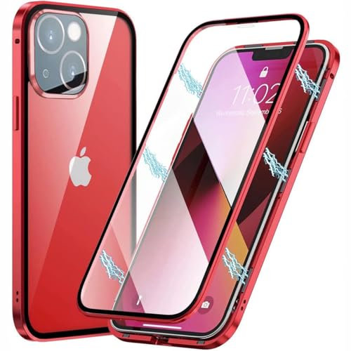PingGoo Métal Magnétique Coque pour iPhone XR, 360 Degrés Protection Housse avec d'adsorption Magnétique Bumper Métal Case Cover Avant et Arrière Verre Trempé Etui pour iPhone XR