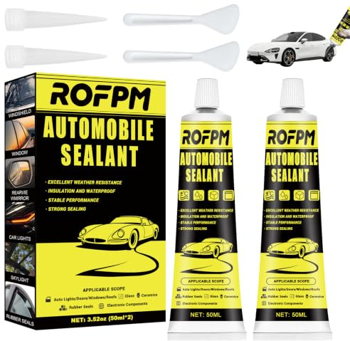 ROFPM Windscreen Sealant for Car, Black Silicone Sealant, 100ml | Car Sealing Strip Adhesive, Automobile Sealaant, Waterproof, High Temperature, Fast Curing, Multi-Purpose for Cars, Windows