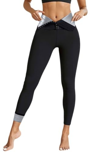 Pantalon Sudation Amincissante Ventre Plat Maigrir Leggings Sauna Suit Shapewear Costume D'entraînement Taille Haute Formateur Shaper Exercice Fitness Gym Yoga Sport Femme