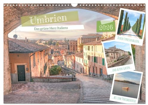 Umbrien - Das grüne Herz Italiens (Wandkalender 2026 DIN A3 quer), CALVENDO Monatskalender: Umbrien: ursprünglich und unberührt in der Mitte Italiens (CALVENDO Orte)