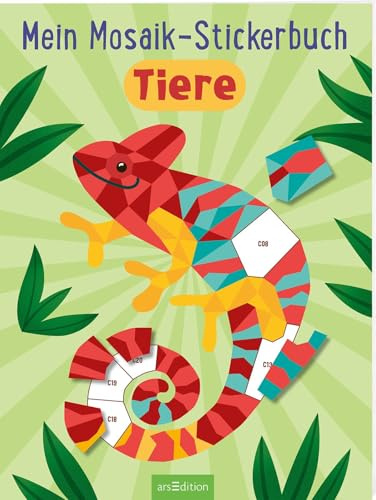 Mein Mosaik-Stickerbuch – Tiere: Stickern nach Zahlen