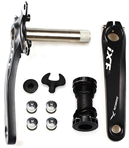 CYSKY Fahrrad-Kurbelarm-Set, Mountainbike-Kurbelarm-Set, 170 mm, 104 BCD mit Tretlager-Kit und Kettenblattschrauben für MTB, BMX, Rennrad, kompatibel mit Shimano, FSA, Gaint (schwarz)