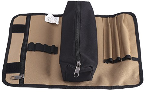 DEWIN Tool Roll, Electrician Tool Bag Tool Organisers Durable Waterproof Canvas Electrician Screwdriver Tool Roll Up Hardware Tools Storage Bag (36 * 25cm)
