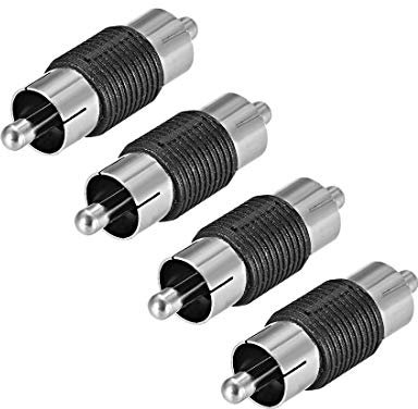 sourcing map RCA Male to Male Connector Adapter Coupler for Stereo Audio Video AV TV Cable Convert 4Pcs